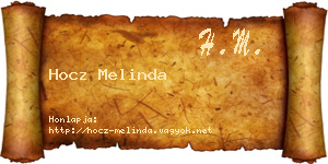 Hocz Melinda névjegykártya